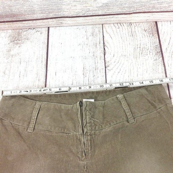 Women's Low Waist Corduroy Pants Vintage Wide Leg 70's Tan Flare End Jeans Sz 14 - Picture 6 of 12